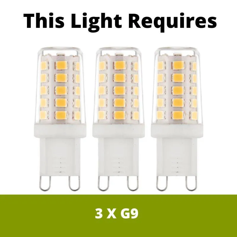 Cagney 3 Satin Light Chrome & Glass Semi Flush Ceiling Light