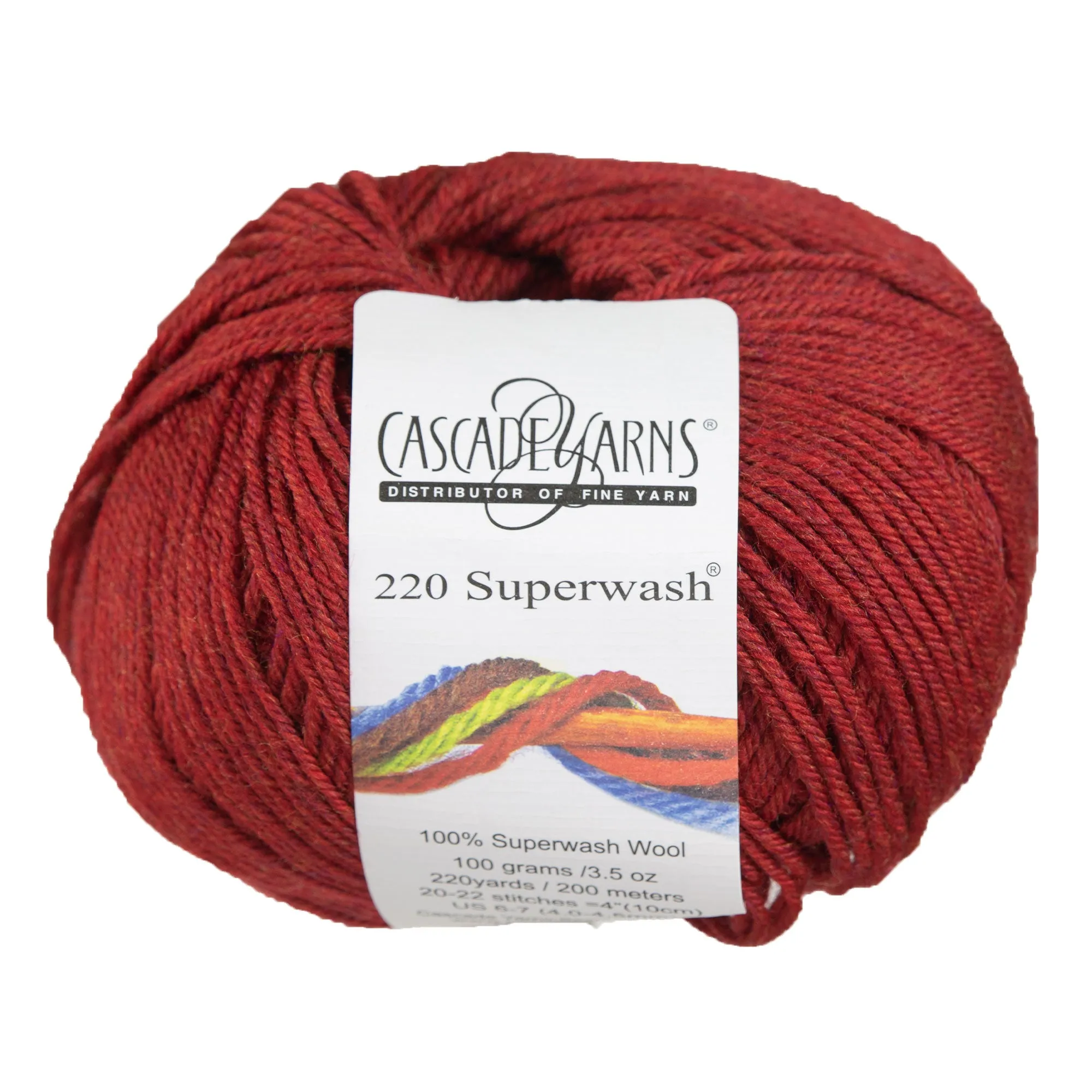 Cascade Yarns 220 Superwash Yarn - 1922 Christmas Red Heather