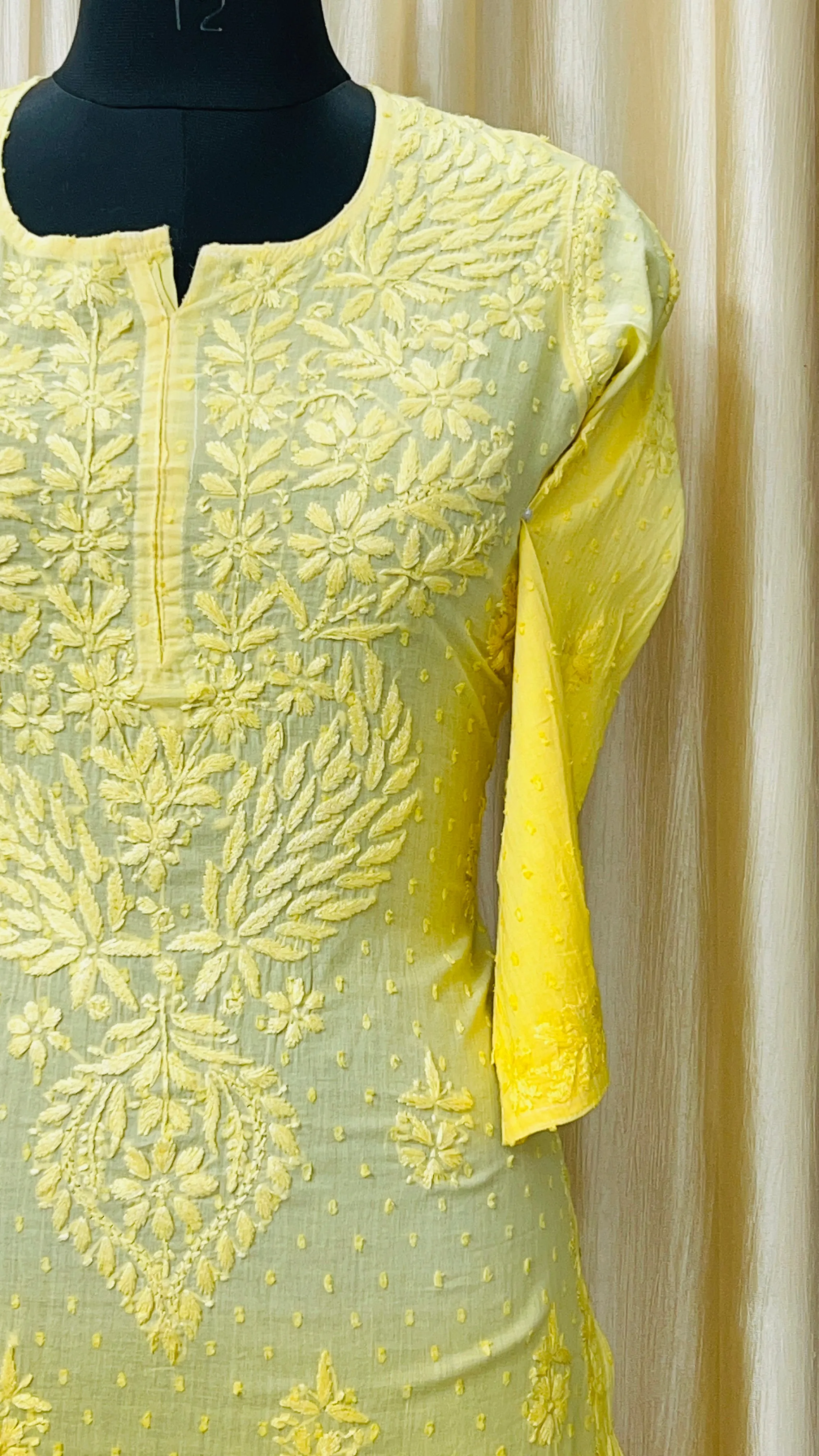 Cotton Dyeable chikan kurti