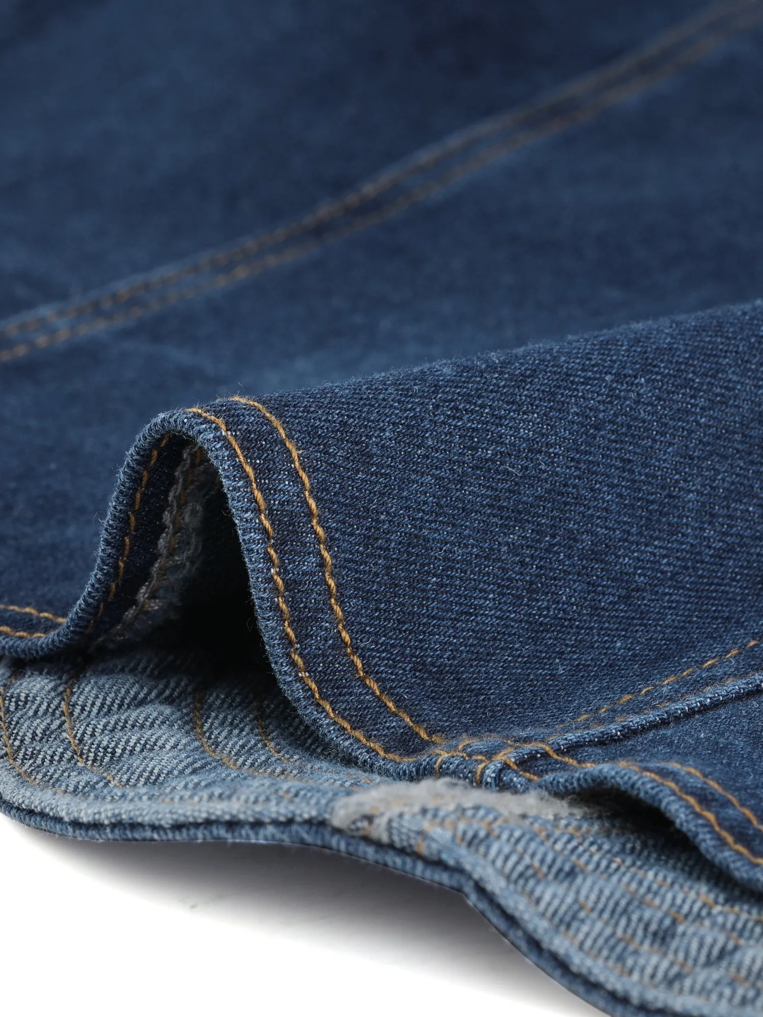 Denim Collarless Pockets 3/4 Sleeve Feminine Style Jacket