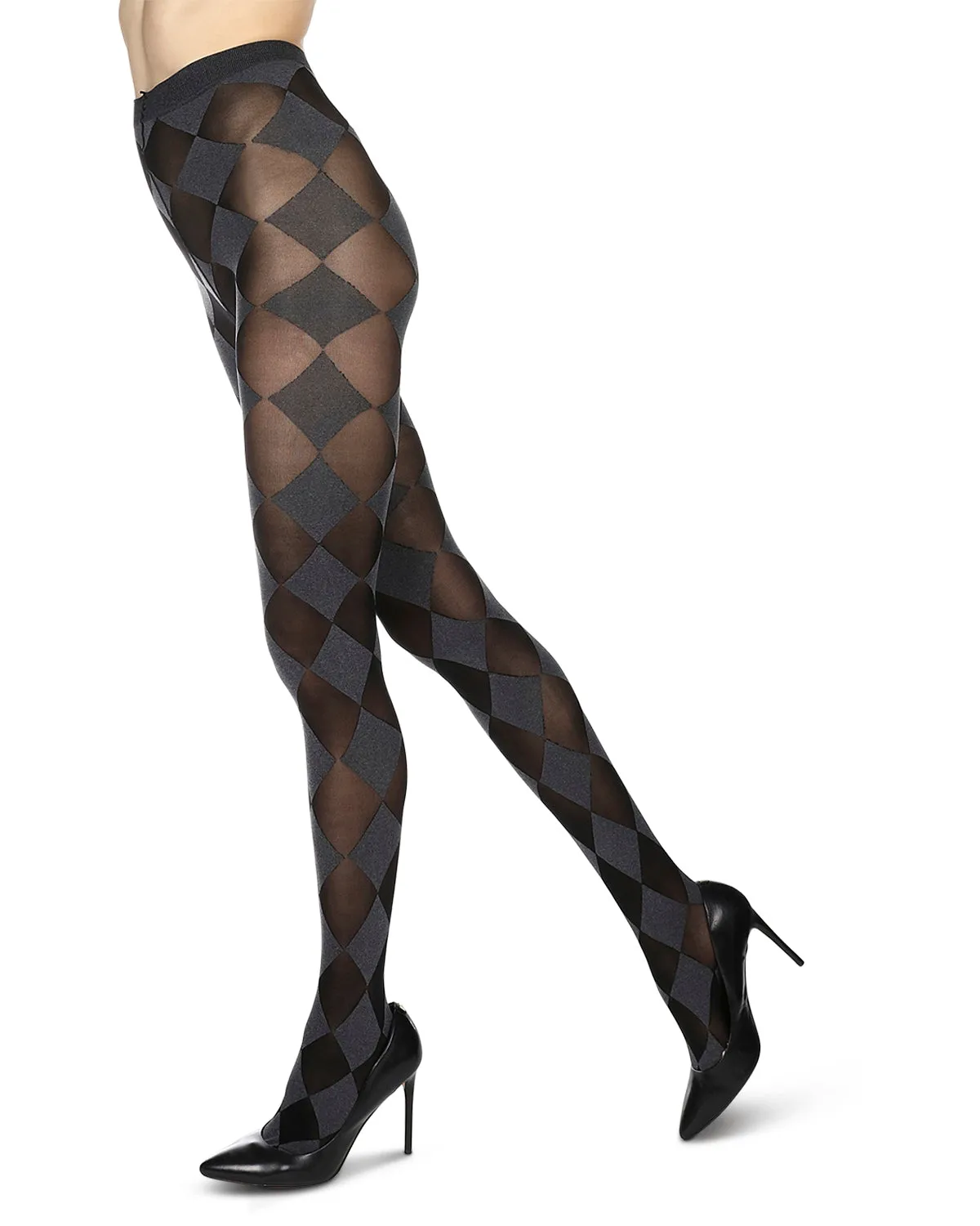 Diamond Contrast Opaque Tights