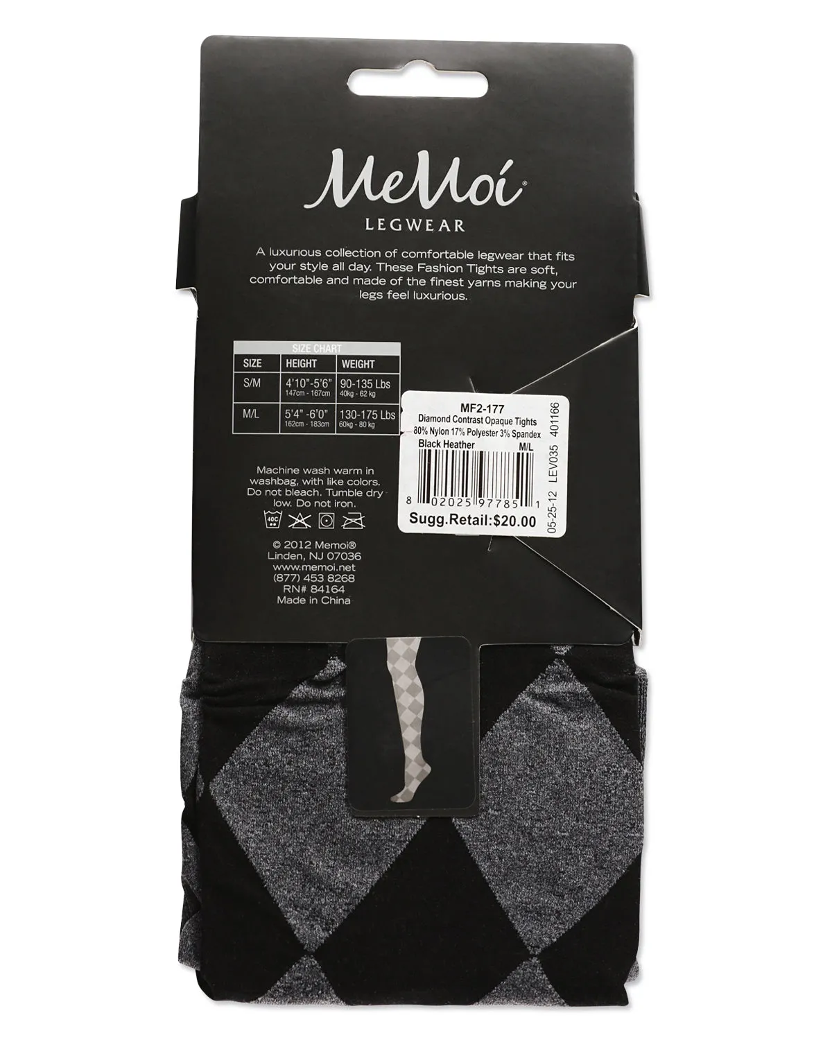 Diamond Contrast Opaque Tights