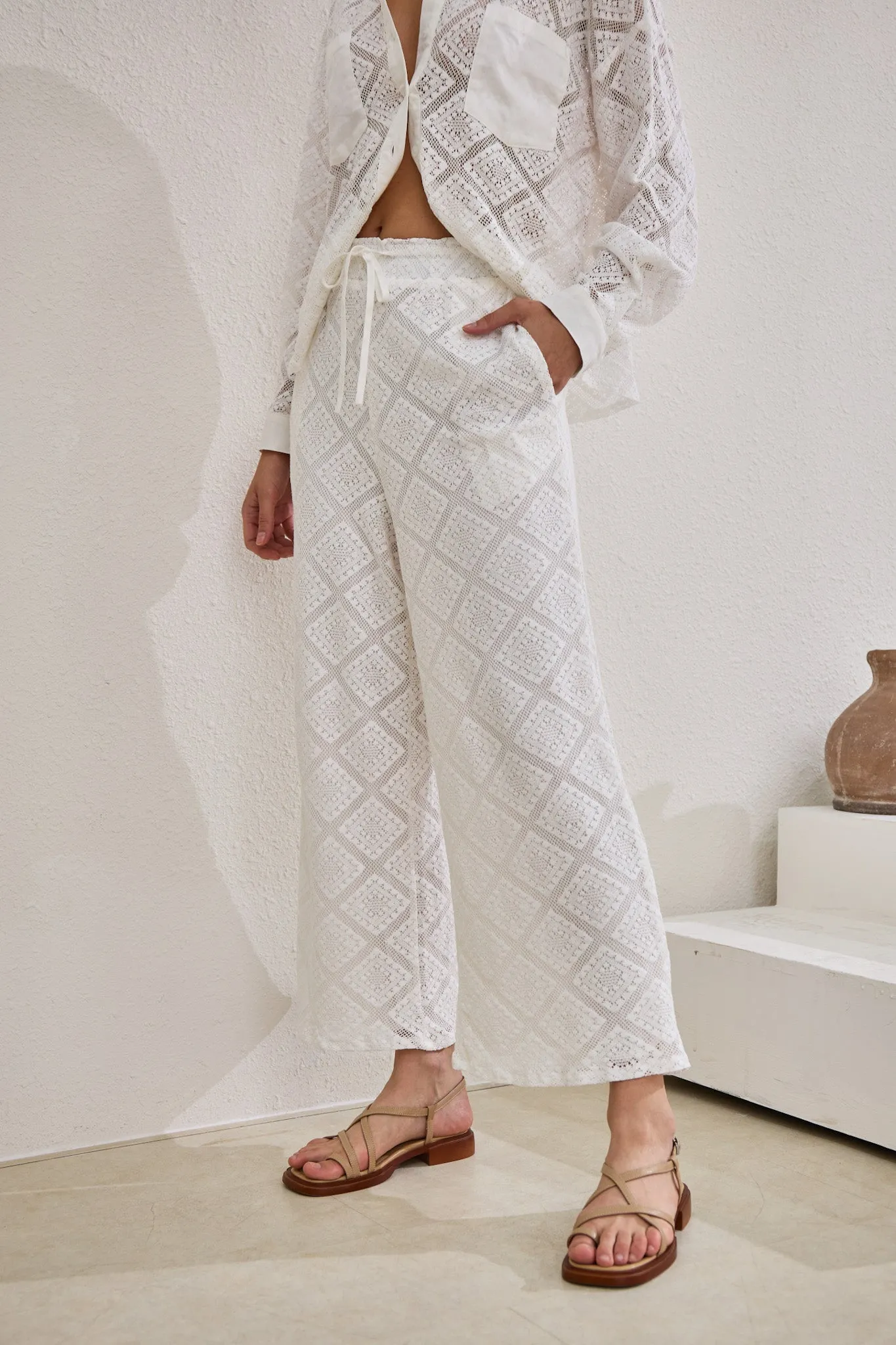 Kiran White Lace Pants
