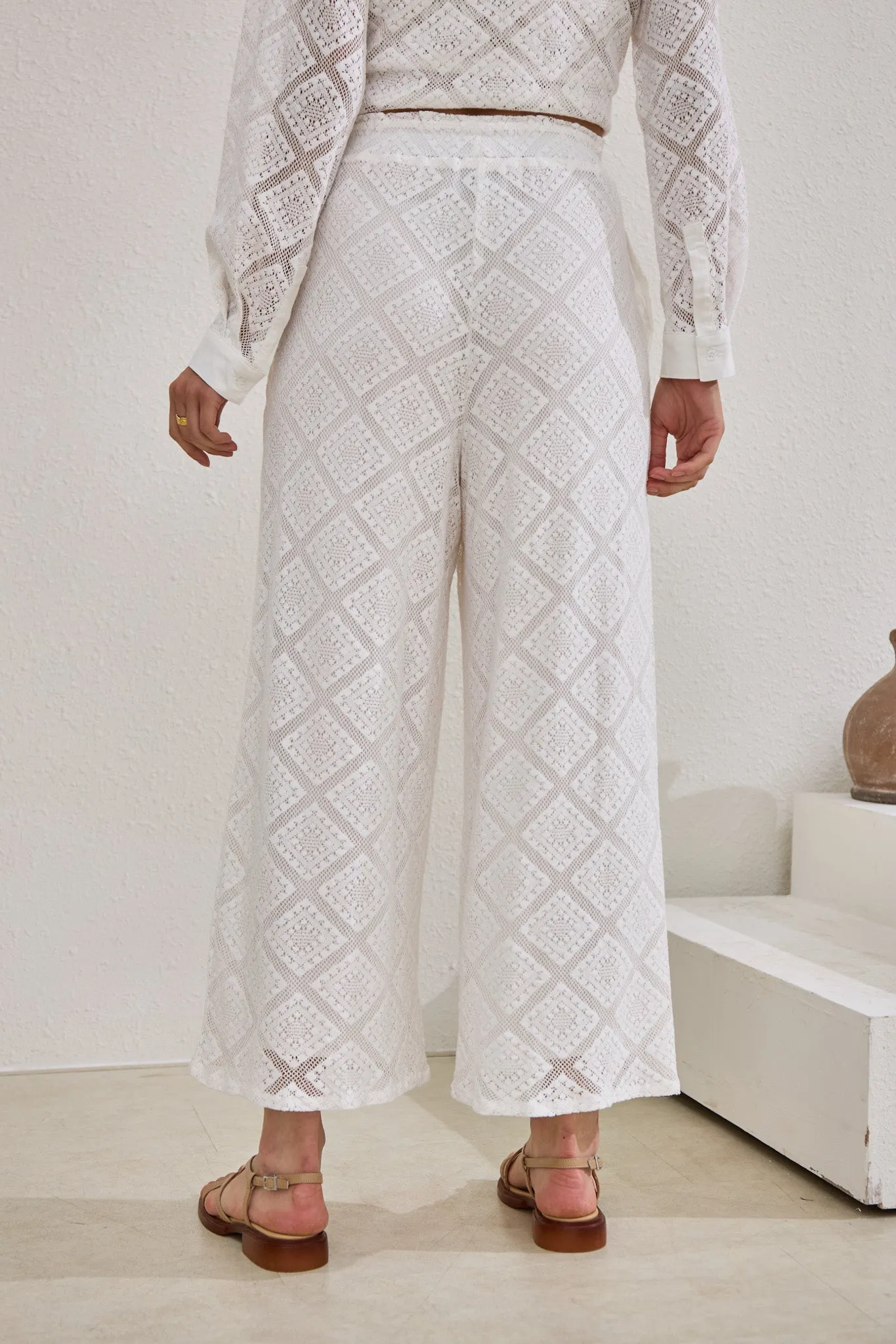 Kiran White Lace Pants