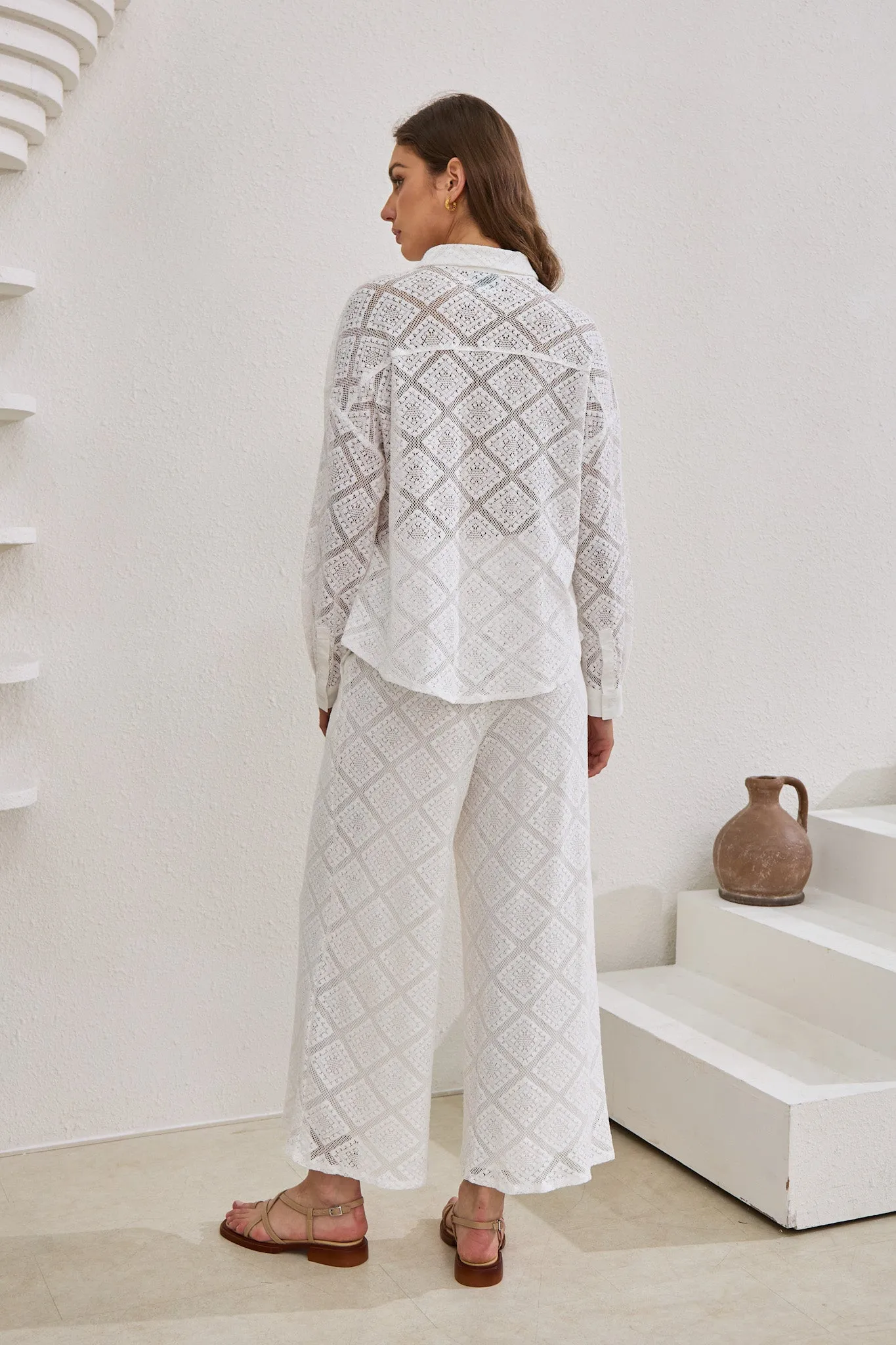 Kiran White Lace Pants