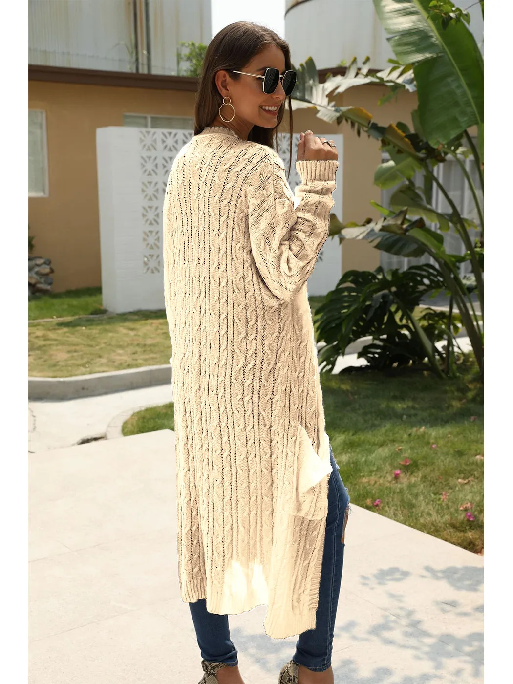 Knitted Long Sleeve Cardigan Sweater
