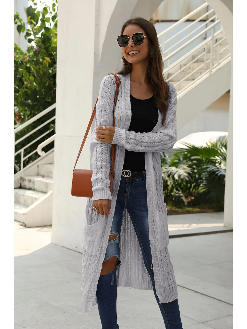 Knitted Long Sleeve Cardigan Sweater