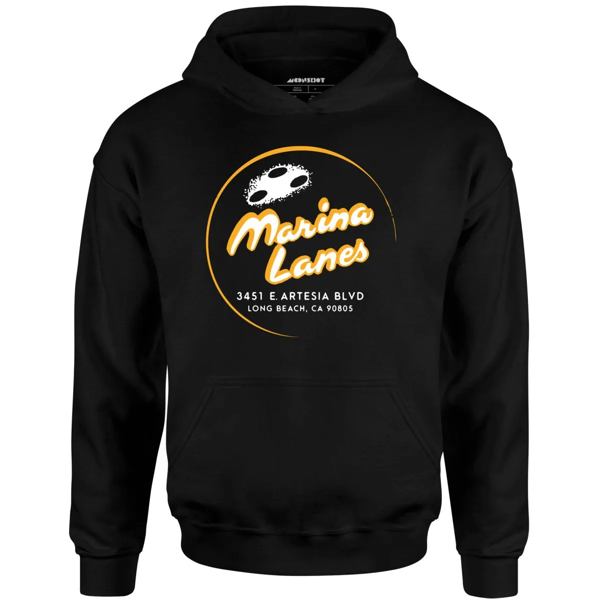 Marina Lanes - Long Beach, CA - Vintage Bowling Alley - Unisex Hoodie