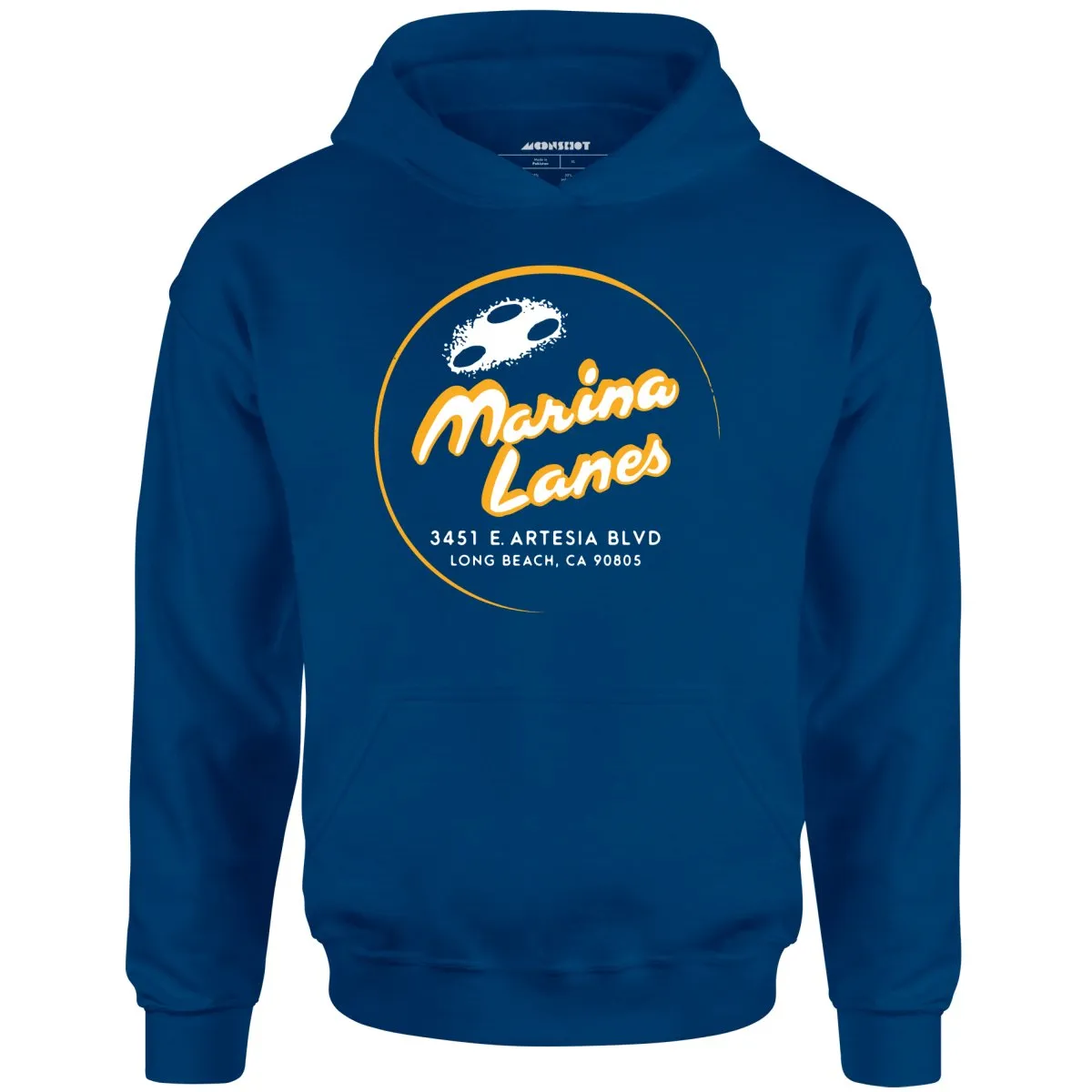 Marina Lanes - Long Beach, CA - Vintage Bowling Alley - Unisex Hoodie