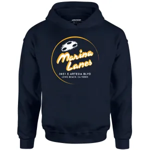 Marina Lanes - Long Beach, CA - Vintage Bowling Alley - Unisex Hoodie