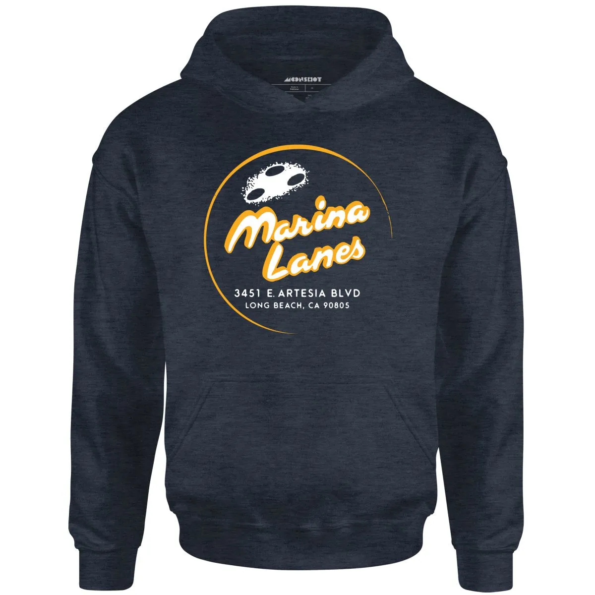 Marina Lanes - Long Beach, CA - Vintage Bowling Alley - Unisex Hoodie