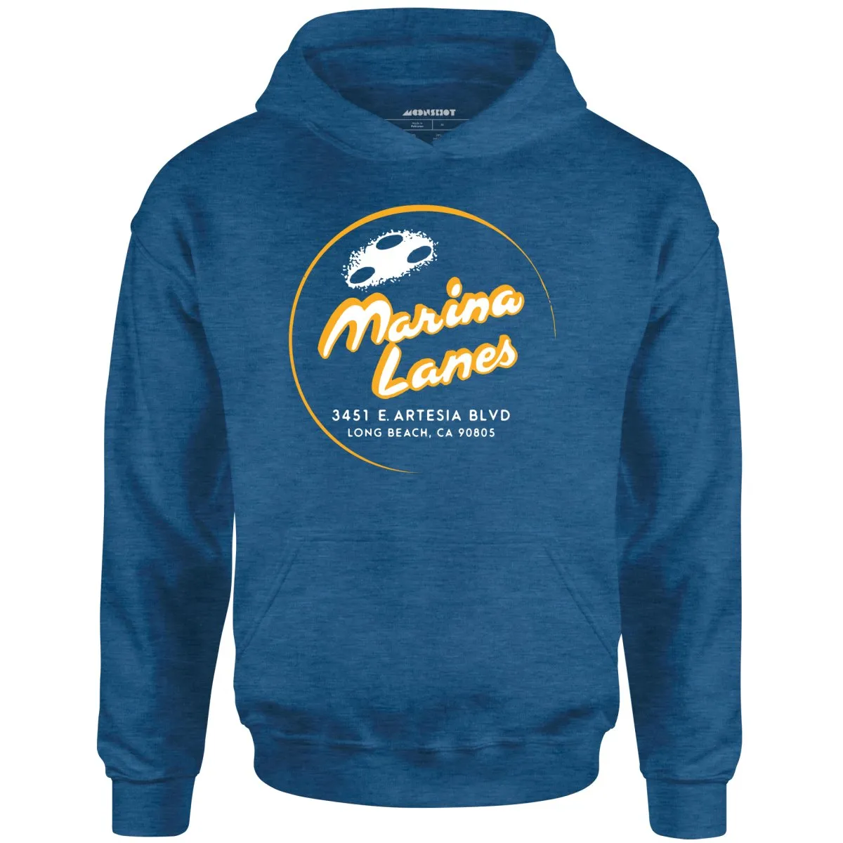 Marina Lanes - Long Beach, CA - Vintage Bowling Alley - Unisex Hoodie