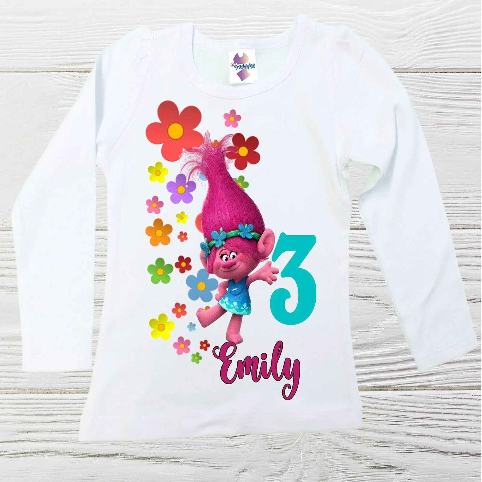 Poppy Troll birthday shirt | Troll Girls personalized shirt | Poppy Troll birthday shirt | Girls shirts | Poppy Troll shirts | Custom shirts
