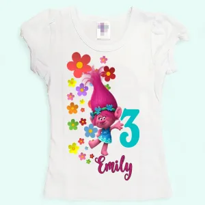 Poppy Troll birthday shirt | Troll Girls personalized shirt | Poppy Troll birthday shirt | Girls shirts | Poppy Troll shirts | Custom shirts