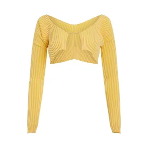Pralu Micro Charm Cardigan in Light Yellow