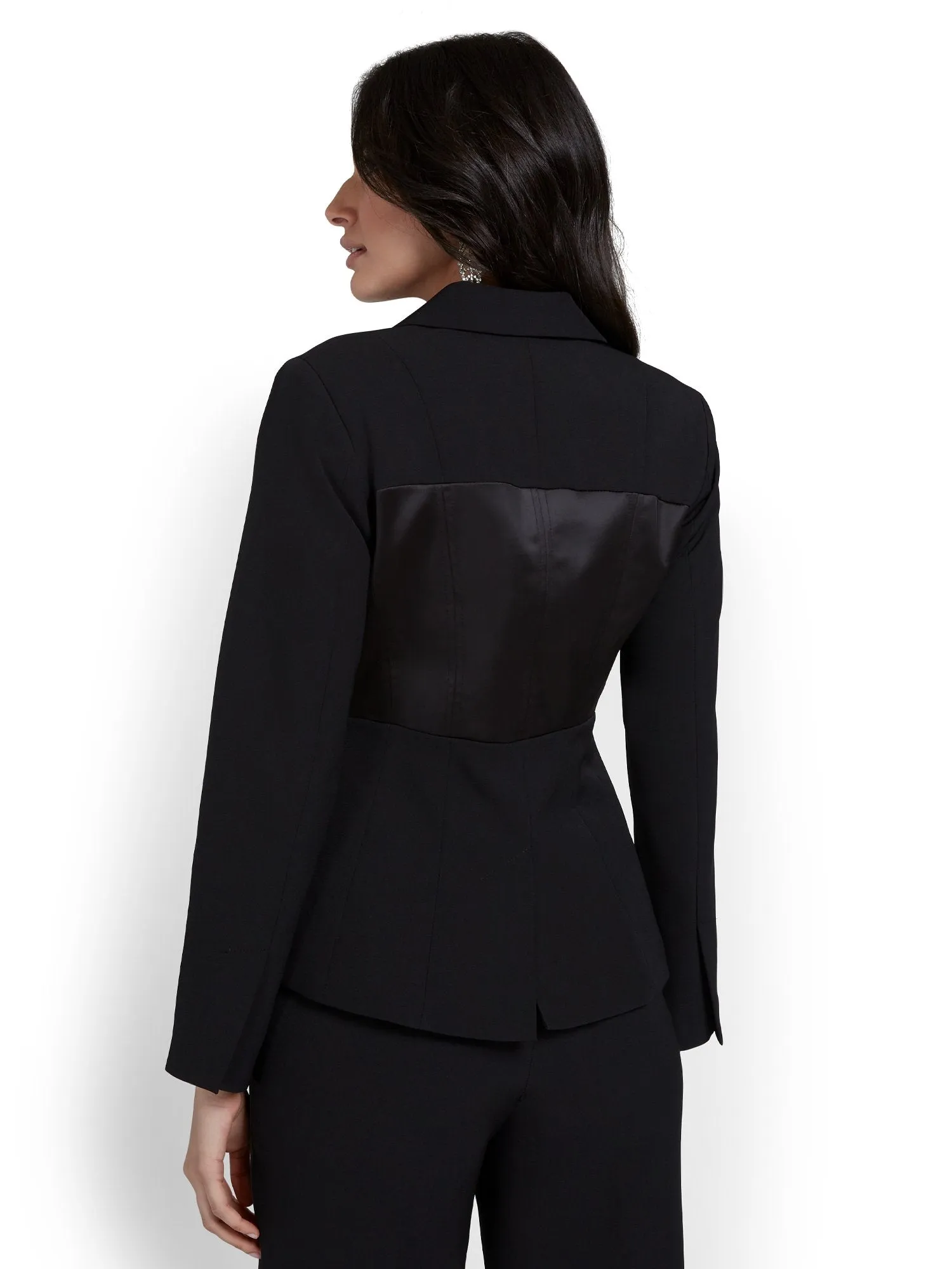 Satin-Trim Corset Jacket