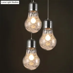 Silver Glass Bulb Pendant Light - Simple and Elegant Single Suspension Fixture