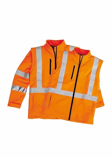 SYZMIK Unisex Hi Vis 2 in 1 X Back Soft Shell Jacket - ZJ680