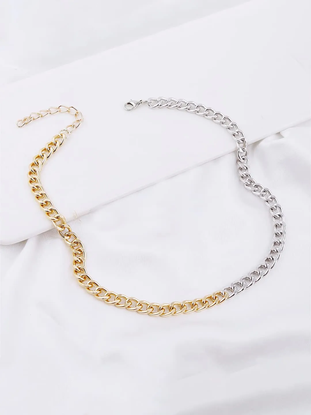 Yellow Chimes Necklace for Women and Girls Fashion Chain Necklace for Women | Dual Toned Link Chain Necklace for Girls | Birthday Gift for girls and women Anniversary Gift for Wife