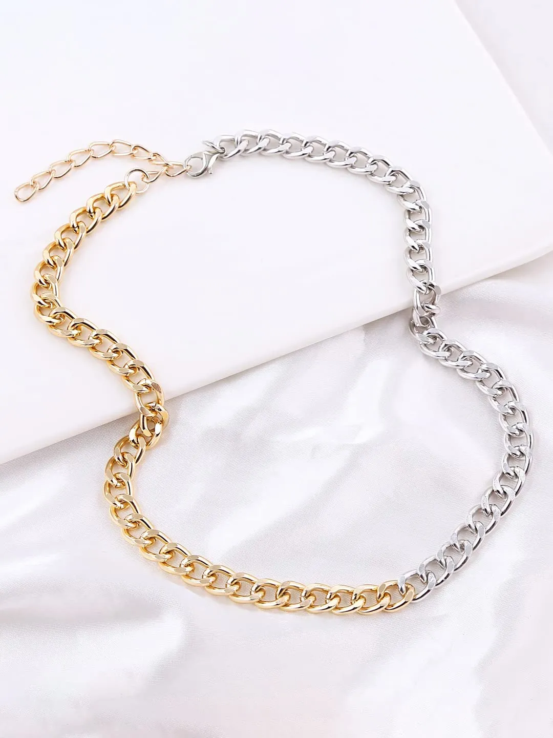 Yellow Chimes Necklace for Women and Girls Fashion Chain Necklace for Women | Dual Toned Link Chain Necklace for Girls | Birthday Gift for girls and women Anniversary Gift for Wife